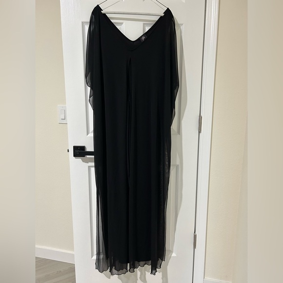 New Studio Ey Fluid black sheer overlay pantsuit Jumpsuit sz medium - Picture 2 of 8
